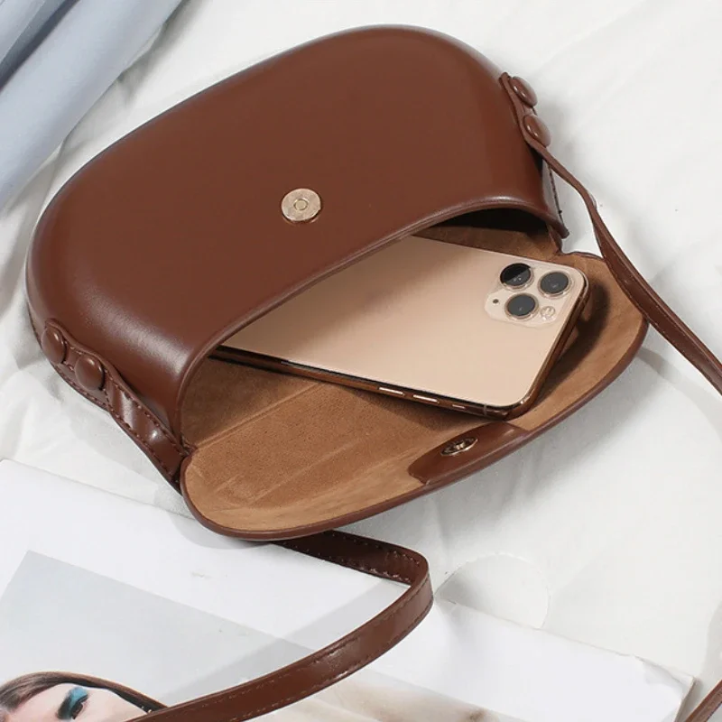 Womens Small Messenger Bag Solid PU Leather Shiny Shoulder Bag Fashion Saddle Bags Flip Buckle Phone Coin Purse Lipstick Storage - Image 5