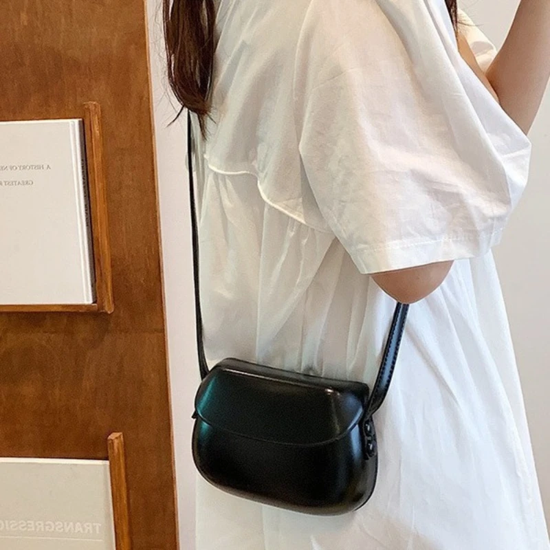 Womens Small Messenger Bag Solid PU Leather Shiny Shoulder Bag Fashion Saddle Bags Flip Buckle Phone Coin Purse Lipstick Storage - Image 2